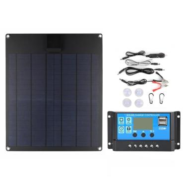 Imagem de Daconovo Kits de painel solar flexível portátil de 300 W Painel solar de polissilício com controlador 40A Porta de carregamento USB dupla Interface de braçadeira de bateria DC5521 para carregar telefo