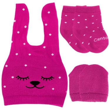 Imagem de Kit 5 Peças Conjunto Enxoval Para Bebê Roupa Recem Nascido Rosa - Cent