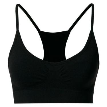 Imagem de Top Sutiã Nadador Microfibra Sem Costura Básico Mash - She, Preto, M