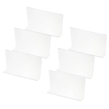 Imagem de PATIKIL Pacote com 6 divisórias de prateleira para organização de armários, 7,9 x 1,57 x 1,57 x 4,7 separador de armários de acrílico prateleiras de armário de cozinha bloqueador para quarto, cozinha