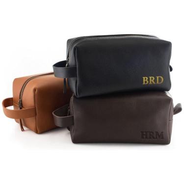 Imagem de Necessaire Masculina de Couro, LARA LASER WORKS, Marrom