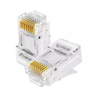 Imagem de Kit Conector Modular RJ45 Cat6 Wurth 50 Unidades, Contatos Banhados a 