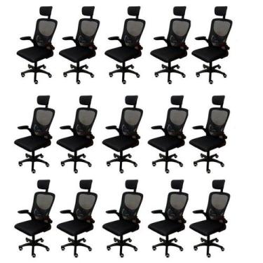 Imagem de Kit 15 Cadeiras Escritório Presidente Tela Mesh Bogotá - Espresso Móve