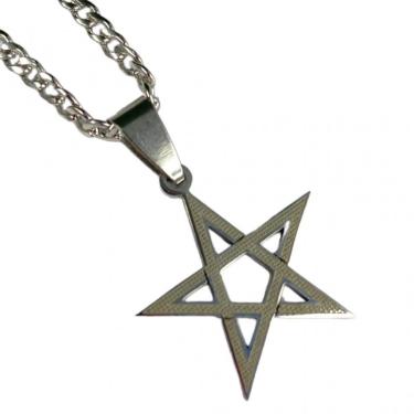 Imagem de Corrente com Pingente Pentagrama 2,5 cm Niquelado