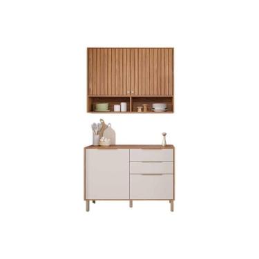 Imagem de Cozinha Modulada Mgm Divina 2 Peças (1aéreo+1balcão) C2p44 Freijo-off White-mgm