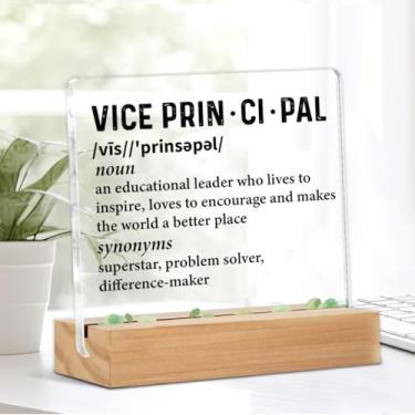 Imagem de Vice Principal Gifts for Women Men Vice-Principal Definição Acrílico Transparente Placa Decorativa para Escritório em Casa 10 x 10 cm