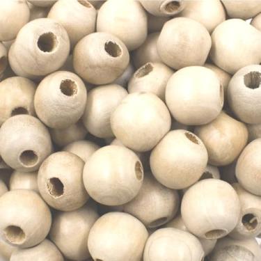 Imagem de Bola/Miçanga de Madeira 6mm para Artesanatos 250g e 500g (500g - Bege Claro)
