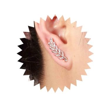 Imagem de Aneneiceera Brincos vintage de folha de cristal, brincos de alpinista, ouro, zircônia cúbica, para mulheres e meninas, Zinco, nah