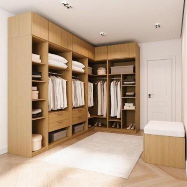 Imagem de Guarda-Roupa Modulado de Canto 10 Peças 9 Portas Jade CabeCasa Madeira