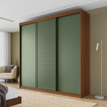 Imagem de Guarda-roupa Casal 3 Portas de Correr Samambaia Cabecasa Madeiramadeir