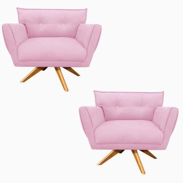 Imagem de Kit 02 Poltronas Giratória Anitta Strass Base