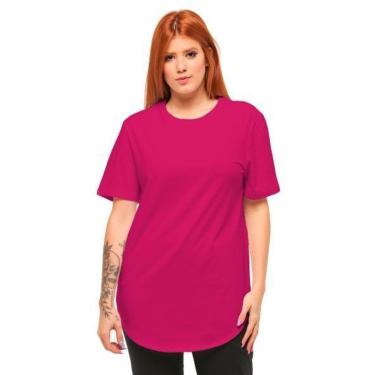 Imagem de Camiseta Long line Feminina Manga Curta C1-ROSAPINK-P-Masculino
