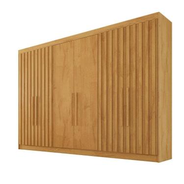 Imagem de Guarda Roupa 6 Portas Potente 4 Ripado 100% Mdf Peróba