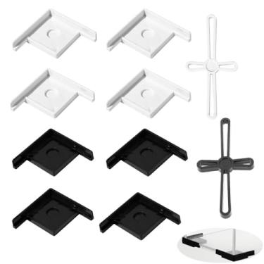 Imagem de NentMent 2 conjuntos de protetores de canto de aquário de vidro protetor de canto para aquário Nano Nature Kit de tanque de peixes de mesa sem aro com luz LED