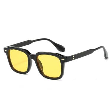 Imagem de Óculos de Sol Rivets Masculino UV400 Feminino Degradê para Esportes ao Ar Livre, Corrida e Ciclismo, Preto e Amarelo