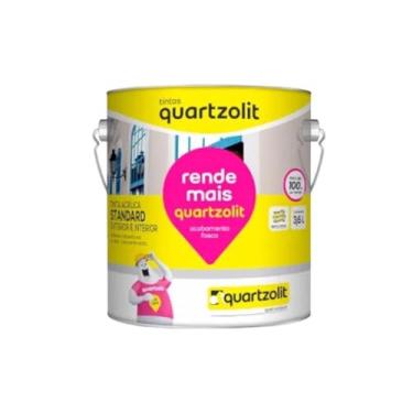 Imagem de Kit Tinta Quartzolit Marfim 3,6L Com Trincha Inclusa Para Pintura De Interiores