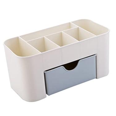 Imagem de Zhjvihx Organizador de Bancada, 6 Compartimentos Multifuncional Cosméticos Organizador de Maquiagem para Escritório para Banheiro (Azul)