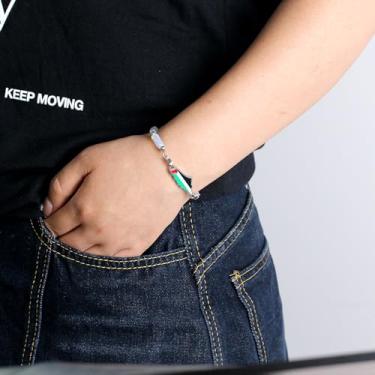 Imagem de Pulseira retangular de contas da Palestina com mapa de bandeira e design da amizade - joia esmaltada ajustável para uso diário YA6030, One Size, Aço inoxidável, Sem Pedra Preciosa