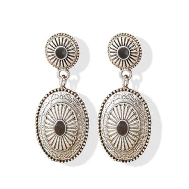 Imagem de Brincos femininos com pingente de pedra quadrada turquesa banhado a gancho, joia moderna, casual, formal, presente, Medium, Latão, Sem pedra preciosa