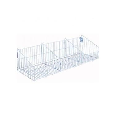 Imagem de Cesto Aramado 30cm X 91cm Com 2 Divisórias Branco New Plus - Sa Gondolas