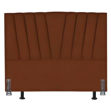 Imagem de Cabeceira Cama Box King 195 Cm Joana Em Suede Com Frame Terracota