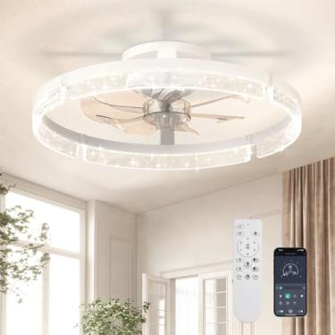 Imagem de Hivento Ventilador de Teto, Controle por APP & Remoto, 6 Níveis de Velocidade, Luz LED Dimerizável (3000K–6500K), Motor DC Reversível e Silencioso, Compatível com 110V/220V