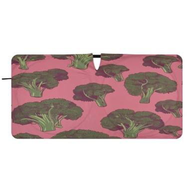 Imagem de ATTX Para-brisa de carro padrão brócolis - 149.9 cm x 76.2 cm Universal Sun Shield Visor | Acessórios automotivos refletores de calor para proteção do para-brisa dianteiro #230