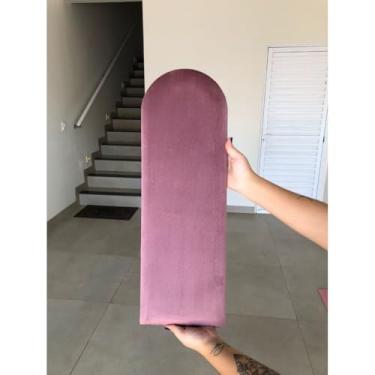 Imagem de Cabeceira Modular Estofada Autocolante – Painel Decorativo em MDF e Suede para Quarto(Rose escuro,21 peças)