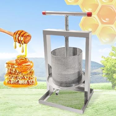 Imagem de Prensa Manual para Mel, Extrator de Cera de Abelha em Aço Inoxidável, Prensa para Sidra, Prensa para Vinho com Malha, Ferramentas para Apicultura/Vinificação (4 litros)