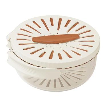 Imagem de Cesto De Escorrimento | 2 Em 1 Com Peneira E Alça Dobrável | Cesto Coador para Cozinha Legumes e Salada,para Casa Geladeira Lavatório Armário Piquenique Acampamento Alimentos Frescos Folhas e Bagas