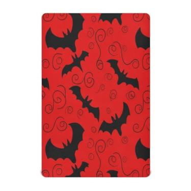 Imagem de JUZIHAI Lençol de berço de Halloween para meninos e meninas, capa de colchão de bebê macio elástico respirável para berço padrão e cama infantil, 132 x 71 cm