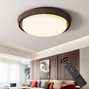 Imagem de Ventilador de teto moderno com luzes e controle remoto, 6 velocidades e intensidade regulável (3000K-6500K), silencioso, com iluminação LED para quarto, sala de estar, sala de jantar e cozin