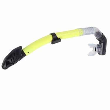 Imagem de Cryfokt Bocal de Silicone Totalmente Seco, Snorkel de Mergulho para Natação, Tubo de Mergulho, Válvula Dupla, Material de Pvc de para Adultos e Crianças (Amarelo)