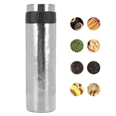 Imagem de Qinlorgo Garrafa de Água, 420 ml Parede Dupla a Vácuo Retém Folhas de Chá Garrafa de Água Isolada com Mantém Quente e Frio Visor Mecânico De Temperatura Xícara Térmica de Café