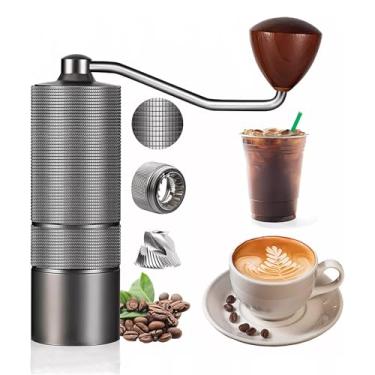 Imagem de MONWO Moedor de Café Manual, com Mós Cônicas Ajustáveis para Moagem Grossa ou Fina, Ideal para Uso Doméstico, Viagens ou Acampamentos (Cinza)