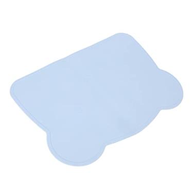 Imagem de GLOGLOW Jogo Americano Infantil, Formato de Urso, Antiderrapante, Isolamento Térmico, 14,4 X 10,4 Polegadas, Jogo Americano de Silicone de Material Macio para Nan (Azul)