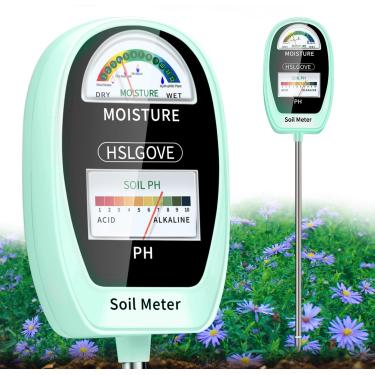 Imagem de HSLGOVE Kit de teste de solo, medidor de umidade do solo 2 em 1/medidor de pH do solo, testador de solo de tela dupla, medidor de umidade do solo para irrigação de plantas/jardinagem para gramado, uso