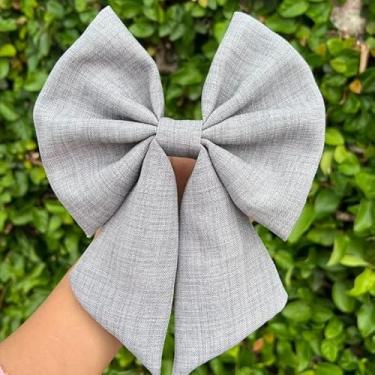 Imagem de Laço de Cabelo Feminino com Bico de Pato Adulto Acessório de Moda em para Penteados (CINZA LAÇO,ADULTO)