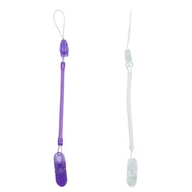 Imagem de Kit 2 Prendedor de Chupeta Mola Pietra Baby Fácil Limpar Serve Mordedor Divertido (Lilás + Branco)