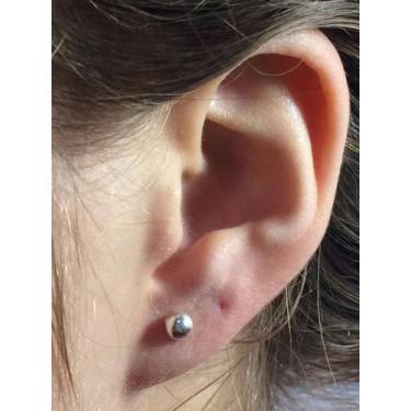 Imagem de Brinco Prata Maciça 925 Bola / Bolinha 4 mm Pequeno - Lojas La&Ny Prat