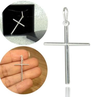 Imagem de Pingente Cruz Crucifixo Medio Prata Legitima 925 Palito 30mm - Lojas L