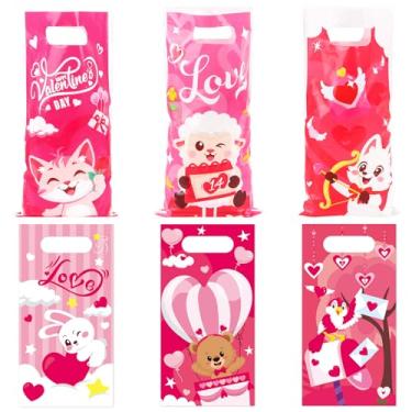 Imagem de DIYASY 48 peças de sacos de plástico para presente de dia dos namorados, sacos de doces de celofane para crianças, lembrancinhas de festa dos namorados, troca de presentes para sala de aula