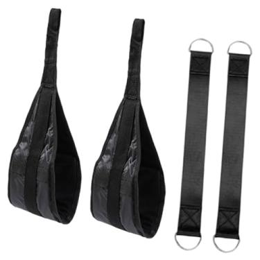 Imagem de UGPLM Conjunto de 2 Cintas Abdominais Suspensas para Exercícios Físicos, Pretas, para Elevar as Pernas, Equipamento Prático de Fitness, Cinto de Treinamento, com Cordão