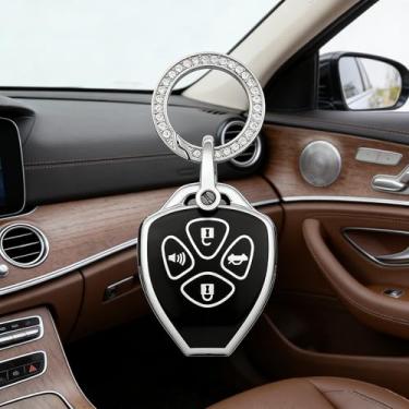 Imagem de Capa para chaveiro, controle remoto sem chave, capa inteligente com chaveiro compatível com Toyota Camry Avalon Matrix Corolla Land Cruiser, acessórios para chaves de carro