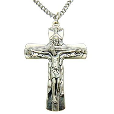 Imagem de Crucifixo Vaticano Trinity Westman Works cruz católica de 5 cm em corrente de aço inoxidável