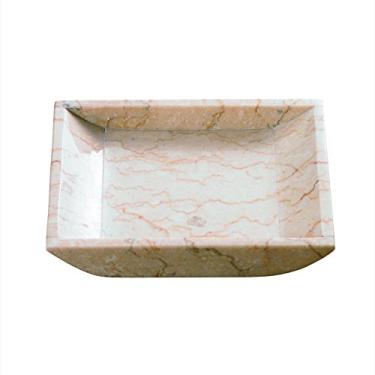 Imagem de Creative Home Bandeja de acessórios de mármore natural em forma de barco, organizador de bancada de banheiro, 19 cm x 15 cm x 3 cm (A), champanhe (bege)