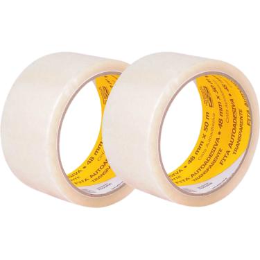Imagem de Fita adesiva 48 mm x 50 m, transparente, VONDER 2 unidades