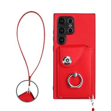 Imagem de Capa para Samsung Galaxy S25 Plus, capa carteira para celular com 8 compartimentos para cartão, fecho magnético flip e alça de pulso, alça de dedo rotativa de 360°, capa flip com suporte para cartão