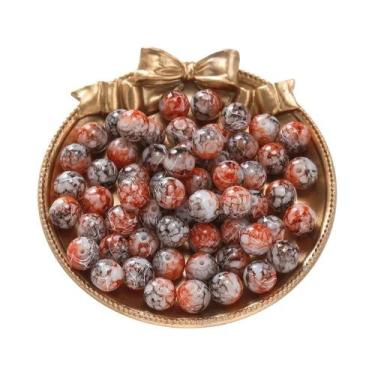 Imagem de Contas De Vidro Redondas Com Padrões Coloridos 20-100pçs 4-10mm Espaça