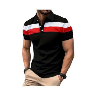 Imagem de Camisa Polo Masculina De Verão Casual, Fashionável, Macia E Confortáve